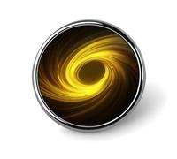 Spilla rotonda gialla incandescente di forma circolare per uomo donna moda distintivo collare pin vestito giacca zaino accessori