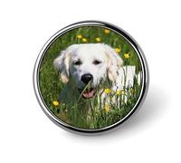 Spilla rotonda Golden Retriever per uomo e donna, spilla da colletto, distintivo, giacca, zaino, accessori
