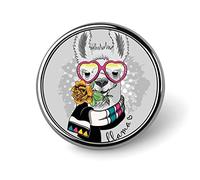 Spilla rotonda grigia con lama e alpaca grigio con sciarpa e occhiali da sole, spilla da bavero liscia unisex, spilla leggera per gioielli artigianali, decorazione per accessori per costumi da uomo