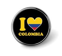 Spilla rotonda "I Love Colombia" da bavero, cravatta, abito, accessori per uomo e donna, matrimonio, compleanno