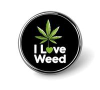 Spilla rotonda "I Love Weeds" per risvolto, cravatta, abito, accessori per uomo e donna, matrimonio, compleanno