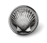 Spilla rotonda in bianco e nero con conchiglie vintage per uomo donna moda distintivo collare pin abito giacca zaino accessori