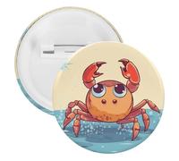 Spilla rotonda in latta con granchio in stile cartone animato, grande, adatta per insegnanti, infermieri, medici, personale, accessori regalo per feste, 20PCS, Plastica, plastica