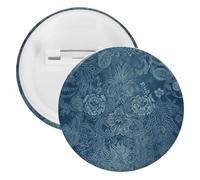 Spilla rotonda in latta con pizzo floreale blu, grande bottone adatto per insegnanti, infermieri, medici, personale, accessori regalo per feste, 5PCS, Plastica, plastica