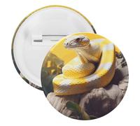 Spilla rotonda in latta gialla e bianca con pitone, grande, adatta per insegnanti, infermieri, medici, personale, accessori regalo per feste, 20pcs, Plastica, plastica