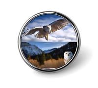 Spilla rotonda in lega di alluminio di alta qualità, con animali e paesaggi, accessorio da regalo, emblema in metallo leggero per uomini e donne, durevole e alla moda per cappello, giacca, zaino
