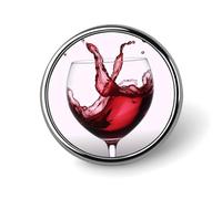 Spilla rotonda in lega di alluminio di alta qualità, spilla 3D a forma di cuore di vino, accessorio regalo, emblema in metallo leggero per uomini e donne, spilla resistente e alla moda per cappello