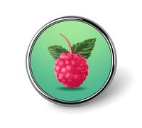 Spilla rotonda in lega di alluminio di alta qualità, spilla a forma di frutta rossa, accessori da regalo, emblema in metallo leggero per uomini e donne, spilla resistente e alla moda per cappello