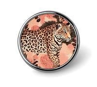 Spilla rotonda in lega di alluminio di alta qualità, spilla a righe leopardata, accessorio da regalo, emblema in metallo leggero per uomini e donne, spilla resistente e alla moda per cappello, giacca