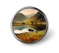 Spilla rotonda in lega di alluminio di alta qualità, spilla per il parco nazionale del distretto del lago, accessorio regalo, emblema in metallo leggero per uomini e donne, spilla resistente e alla