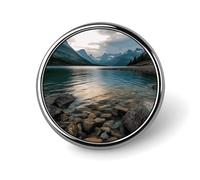 Spilla rotonda in lega di alluminio di alta qualità, spilla per il parco nazionale del ghiacciaio, accessorio regalo, emblema in metallo leggero per uomini e donne, spilla resistente e alla moda per