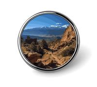 Spilla rotonda in lega di alluminio di alta qualità, spilla Pikes Peak Colorado, accessorio regalo, emblema in metallo leggero per uomini e donne, spilla resistente e alla moda per cappello, giacca