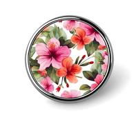 Spilla rotonda in lega di alluminio di alta qualità, stampa floreale hawaiana, accessori da regalo, emblema in metallo leggero per uomini e donne, durevole e alla moda per cappello, giacca, zaino