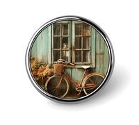 Spilla rotonda in lega di alluminio resistente, con finestra vintage e spilla decorativa per camicie, giacche, cappelli, uniformi, 2,5 cm