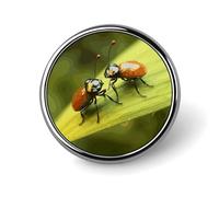 Spilla rotonda in lega di alluminio resistente, con motivo a insetti, decorativa, leggera, per camicie, giacche, cappelli, uniformi, 2,5 cm