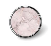 Spilla rotonda in marmo rosa per uomini e donne, spille da bavero resistenti ed eleganti, distintivi in metallo leggero per camicie, giacche, cappelli