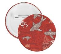 Spilla rotonda in metallo a forma di animale del Mar Rosso, spilla leggera per zaino, spille alla moda per camicie, giacche, scialle, cappotti, unisex, 20PCS, Banda stagnata, perni rotondi in metallo