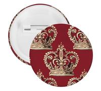 Spilla rotonda in metallo a forma di corona rossa, spilla leggera per zaino, spille alla moda per camicie, giacche, scialle, cappotti, unisex, 20PCS, Banda stagnata, perni rotondi in metallo