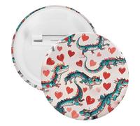 Spilla rotonda in metallo a forma di drago verde, leggera per zaino, spille alla moda per camicie, giacche, scialle, cappotti, unisex, 12PCS, Banda stagnata, perni rotondi in metallo