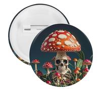 Spilla rotonda in metallo a forma di fungo misterioso, leggera per zaino, spilla alla moda per camicie, giacche, cappotti, scialle, unisex, 12PCS, Banda stagnata, perni rotondi in metallo