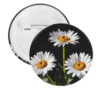 Spilla rotonda in metallo a forma di margherita, spilla leggera per zaino, spille alla moda per camicie, giacche, scialle, cappotti, unisex, 12PCS, Banda stagnata, perni rotondi in metallo