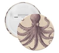 Spilla rotonda in metallo a forma di polpo vintage, leggera per zaino, spille alla moda per camicie, giacche, scialle, cappotti, unisex, 12PCS, Banda stagnata, perni rotondi in metallo