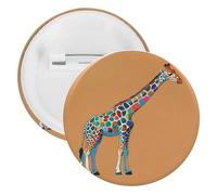 Spilla rotonda in metallo colorata a forma di giraffa, leggera per zaino, spille alla moda per camicie, giacche, scialle, cappotti, unisex, 20PCS, Banda stagnata, perni rotondi in metallo