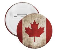 Spilla rotonda in metallo con bandiera del Canada, spilla leggera per zaino, spille alla moda per camicie, giacche, scialle, cappotti, unisex, 5PCS, Banda stagnata, perni rotondi in metallo