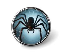 Spilla rotonda in metallo con bottone, spilla alla moda, spilla a forma di castello di zucca gialla, spilla con bottone distintivo