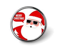 Spilla rotonda in metallo con bottone, spilla da bavero alla moda, Babbo Natale indossa occhiali da sole.jpeg Spilla per abbigliamento, spilla, spilla, distintivo