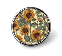 Spilla rotonda in metallo con bottone, spilla da bavero alla moda, spilla romantica con girasoli, spilla per abbigliamento, spilla con bottone, distintivi