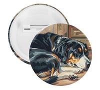 Spilla rotonda in metallo con cani che dormono nella casa, spilla leggera per zaino, spille alla moda per camicie, giacche, cappotti, scialle, unisex, 20PCS, Banda stagnata, perni rotondi in metallo