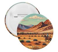 Spilla rotonda in metallo con cavalli che cavalcano nel selvaggio West, spilla leggera per zaino, spille alla moda per camicie, giacche, cappotti, scialle, unisex, 12 Pieces, Banda stagnata, perni