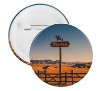 Spilla rotonda in metallo con cowboy occidentale retrò, spilla leggera per zaino, spille alla moda per camicie, giacche, cappotti, scialle, unisex, 5PCS, Banda stagnata, perni rotondi in metallo