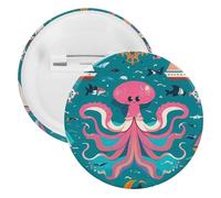 Spilla rotonda in metallo con creature marine per navigazione, spilla leggera per zaino, spille alla moda per camicie, giacche, cappotti, scialle, unisex, 12PCS, Banda stagnata, perni rotondi in