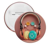 Spilla rotonda in metallo con faccina sorridente, leggera per zaino, spille alla moda per camicie, giacche, scialle, cappotti, unisex, 20PCS, Banda stagnata, perni rotondi in metallo