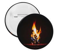 Spilla rotonda in metallo con fiamme rosse brucianti, spilla leggera per zaino, spille alla moda per camicie, giacche, scialle, cappotti, unisex, 20PCS, Banda stagnata, perni rotondi in metallo