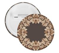 Spilla rotonda in metallo con ghirlanda floreale estetica marrone, spilla leggera per zaino, spille alla moda per camicie, giacche, cappotti, scialle, unisex, 20PCS, Banda stagnata, perni rotondi in