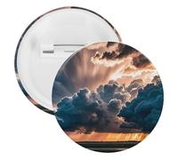 Spilla rotonda in metallo con magnifica tempesta di pioggia, spilla leggera per zaino, spille alla moda per camicie, giacche, cappotti, scialle, unisex, 20PCS, Banda stagnata, perni rotondi in metallo