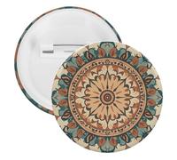 Spilla rotonda in metallo con mandala, a forma di ghirlanda, leggera, per zaino, spille alla moda per camicie, giacche, scialle, cappotti, unisex, 5PCS, Banda stagnata, perni rotondi in metallo