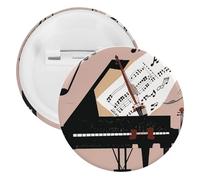 Spilla rotonda in metallo con note musicali, per pianoforte, violino, leggera, per zaino, alla moda, per camicie, giacche, scialle, cappotto, unisex, 12PCS, Banda stagnata, perni rotondi in metallo