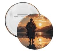 Spilla rotonda in metallo con riflesso guerriero, spilla leggera per zaino, spille alla moda per camicie, giacche, cappotti, scialle, unisex, 5PCS, Banda stagnata, perni rotondi in metallo