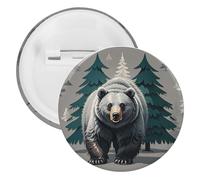 Spilla rotonda in metallo con sagoma di albero di pino grigio, spilla leggera per zaino, spille alla moda per camicie, giacche, cappotti, scialle, unisex, 5PCS, Banda stagnata, perni rotondi in