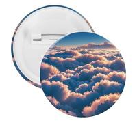 Spilla rotonda in metallo con scritta "On Top of the Cloud", leggera per zaino, spille alla moda per camicie, giacche, cappotti, scialle, unisex, 5PCS, Banda stagnata, perni rotondi in metallo