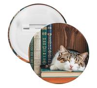 Spilla rotonda in metallo con scritta "The Kitten Sleeps", leggera per zaino, spille alla moda per camicie, giacche, cappotti, scialle, unisex, 20PCS, Banda stagnata, perni rotondi in metallo