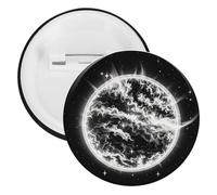 Spilla rotonda in metallo con scritta "The Mysterious Burning of the Sun", leggera per zaino, spille alla moda per camicie, giacche, cappotti, scialle, unisex, 5PCS, Banda stagnata, perni rotondi in