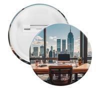 Spilla rotonda in metallo per architettura urbana, spilla leggera per zaino, spille alla moda per camicie, giacche, cappotti, scialle, unisex, 20PCS, Banda stagnata, perni rotondi in metallo