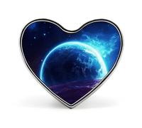 Spilla rotonda in metallo personalizzata con stella, pianeta e spazio per vestiti e borse - Spilla da bavero personalizzata con foto, regalo a tema galassia