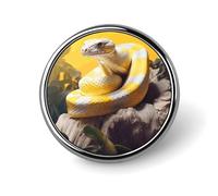 Spilla rotonda in pitone giallo e bianco carino smalto spilla spilla spilla personalizzata abbigliamento decorazione unisex porta badge cappelli borse camicie Decor