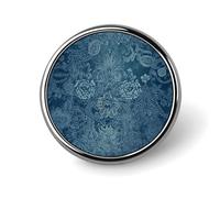 Spilla rotonda in pizzo floreale blu carino smalto spilla spilla spilla personalizzata abbigliamento decorazione unisex porta badge cappelli borse camicie decorazione
